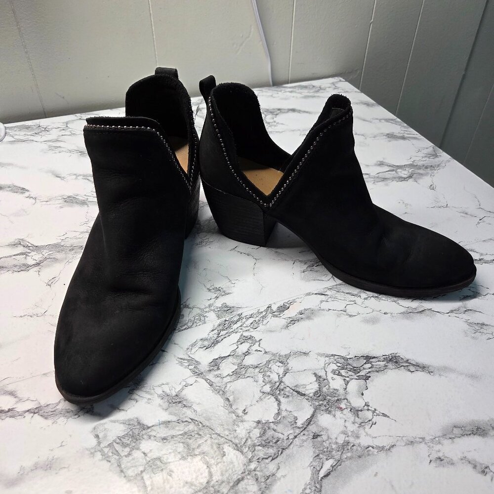 Crown Vintage WOODY Leather Split Sides Ankle Studded Black Booties Size 10M